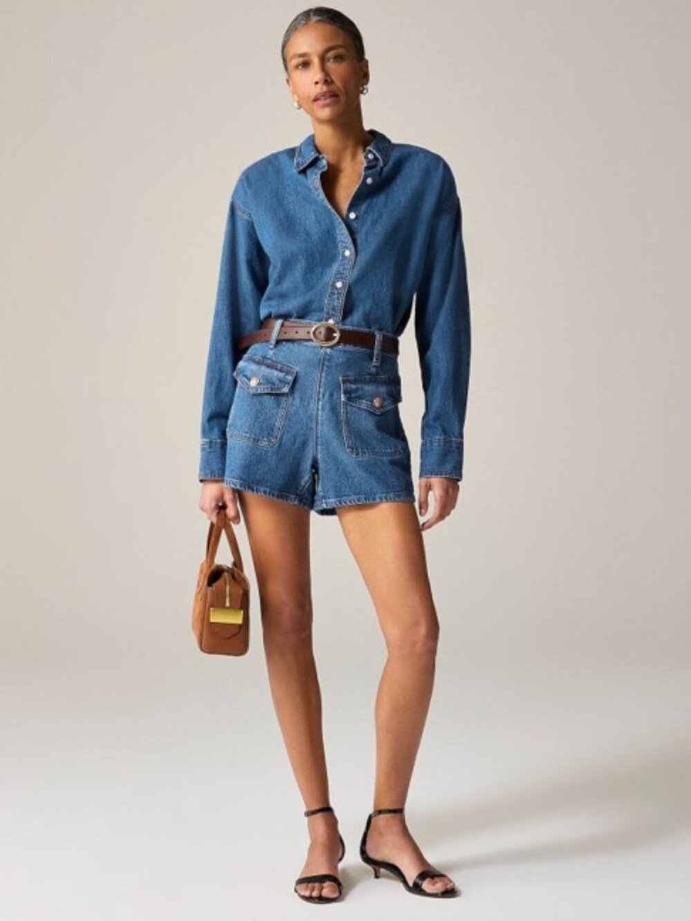 J. Crew‎ Denim Shorts With Sailor Pockets, Size 31,  NWT
